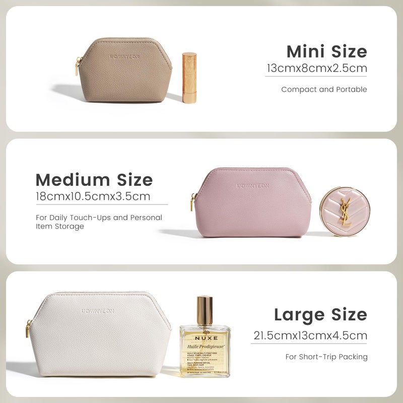 ROWNYEON BEGINMAGIC Small Makeup Bag for Purse  Mini Portable Cosmetic Bags for Women  PU Leather Coin Purse Lipstick Cosmetic Accessories Organizer  Travel Makeup Pouch Zipper Pouch for Men Women - Image 5